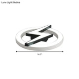 Kid’s Led Ceiling Light - White Lightning Ring Design For Boys And Girls Bedrooms