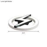Kid’s Led Ceiling Light - White Lightning Ring Design For Boys And Girls Bedrooms