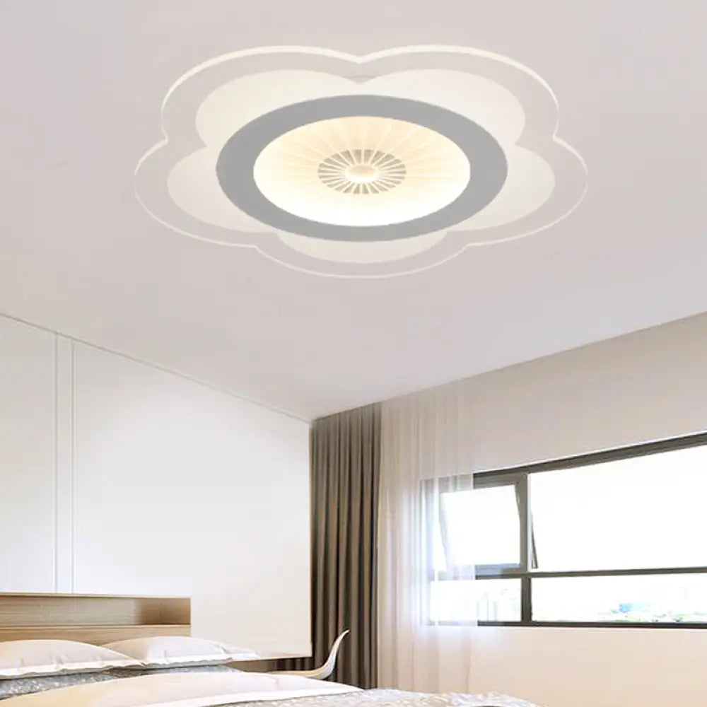 Kids Led Flower Ceiling Light For Study Room - Energy - Efficient And Eye - Caring White / 17’ Warm