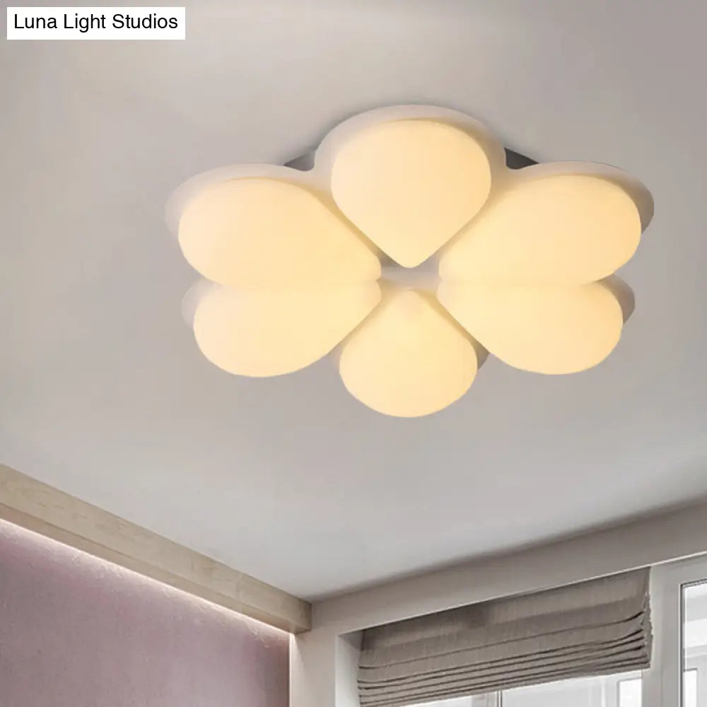 Kid’s Led Flush Mount Ceiling Light In Grey/White/Coffee For Bedroom