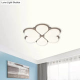 Kid’s Led Flush Mount Ceiling Light In Grey/White/Coffee For Bedroom