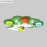 Kid’s Led Ladybug Ceiling Light In Pink/Green With Acrylic Shade