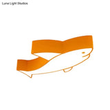 Kids Led Shark Ceiling Light With Colorful Acrylic Shade - Flush Mount Recessed Lighting