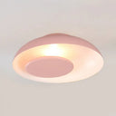 Kid’s Macaron Barn Ceiling Light - Flush Mount Metallic Finish For Child Bedroom Pink