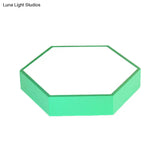 Kids’ Metal Acrylic Hexagon Flush Ceiling Light - Simple Led Lamp For Living Room
