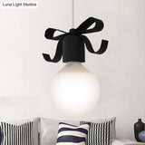 Kids Metal Pendant Light: 1-Head Open Bulb Design For Kitchen & Corridor