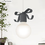 Kids Metal Pendant Light: 1-Head Open Bulb Design For Kitchen & Corridor