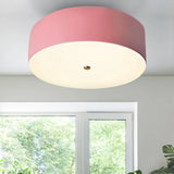 Kids Nordic Led Dome Ceiling Light - Flush Mount Pink / 14
