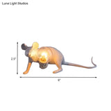 Kids Resin Mouse Night Light - Whimsical Bedside Table Lamp With 1 White Bulb