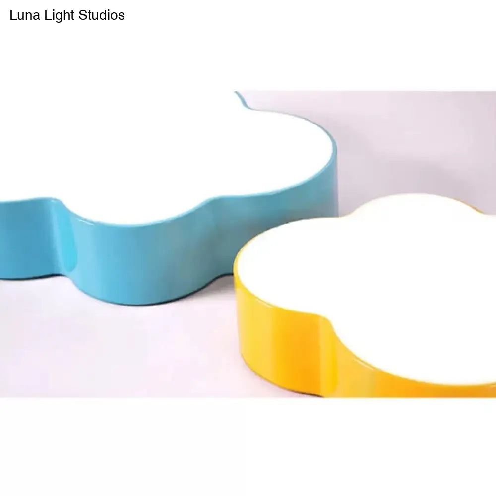 Kids Room Candy Colored Cloud Flush Ceiling Light - Cartoon Acrylic Lamp