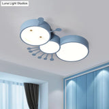 Kid’s Room Macaroon Themed Led Ceiling Light Fixture In White/Pink/Blue