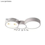 Kid’s Room Macaroon Themed Led Ceiling Light Fixture In White/Pink/Blue