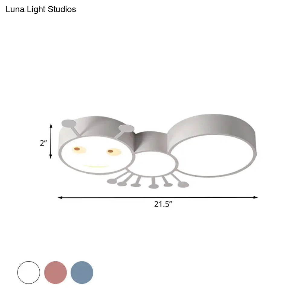 Kid’s Room Macaroon Themed Led Ceiling Light Fixture In White/Pink/Blue