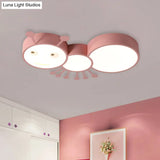 Kid’s Room Macaroon Themed Led Ceiling Light Fixture In White/Pink/Blue