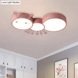 Kid’s Room Macaroon Themed Led Ceiling Light Fixture In White/Pink/Blue