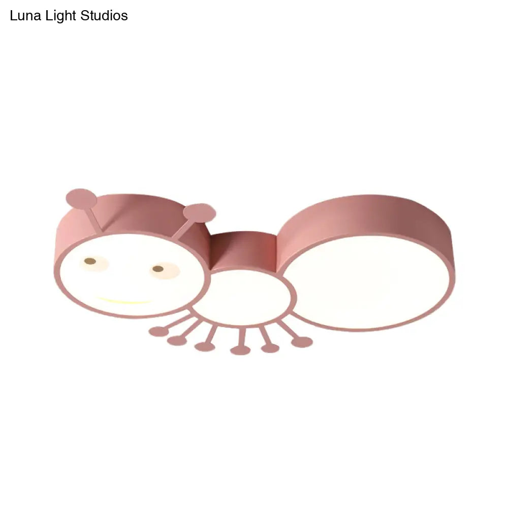 Kid’s Room Macaroon Themed Led Ceiling Light Fixture In White/Pink/Blue