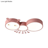 Kid’s Room Macaroon Themed Led Ceiling Light Fixture In White/Pink/Blue