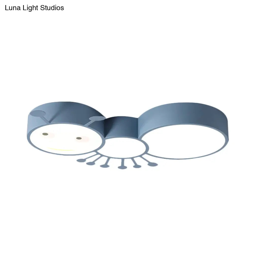 Kid’s Room Macaroon Themed Led Ceiling Light Fixture In White/Pink/Blue