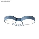 Kid’s Room Macaroon Themed Led Ceiling Light Fixture In White/Pink/Blue