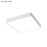 Kids Square Led Flush Light Fixture In Acrylic White/Red/Yellow - Warm/White