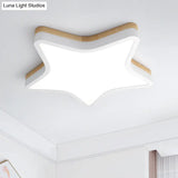 Kids Star Led Ceiling Lamp In Yellow - White - Acrylic Flush Mount Fixture For Bedrooms