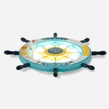 Kids Style 8 - Bulb Led Flush Ceiling Light - Rudder Wooden Flushmount With Fishnet Deco Blue / 18’