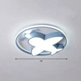 Kids Style Acrylic Led Flush Mount Lighting For Bedroom Blue / 15.5’