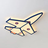 Kids Style Blue Led Acrylic Flush Mount Lighting For Nursery - Plane Shaped Design / 25.5’ Warm