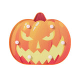 Kids Style Pumpkin Shaped Battery Table Lamp With Led Nightstand Lighting - Plastic Bedroom Decor