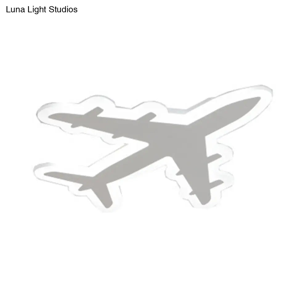 Kids White Led Acrylic Flushmount Ceiling Light For Bedroom - Surface Mount Lighting Fixture
