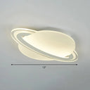 Kid’s White Led Ceiling Mount Light With Unique Planet Shape For Bedrooms / 12’