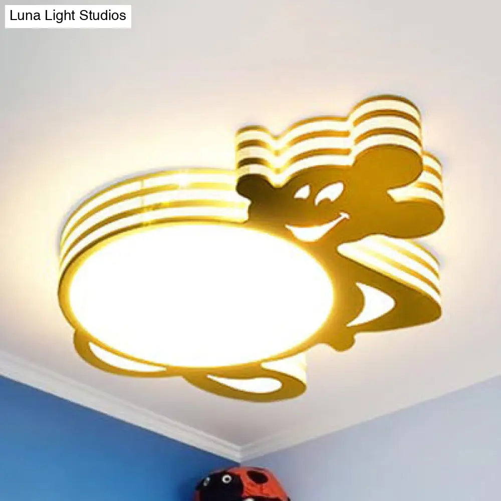 Kid’s White Star Acrylic Flush Mount Ceiling Light Fixture