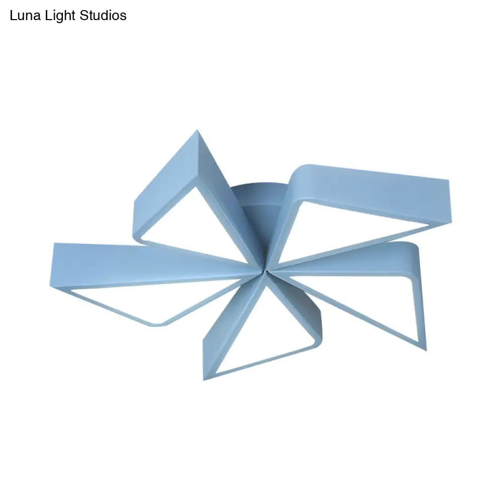 Kindergarten Acrylic Led Ceiling Light Fixture - Art Deco Flush Mount Windmill Design