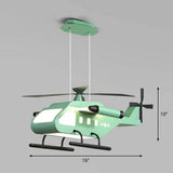Kindergarten Cartoon Chandelier: Acrylic Led Suspension Light Fixture Army Green / White