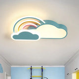 Kindergarten Ceiling Mount Led Light With Cloud And Rainbow Cartoon Design Blue / 19.5’ Third Gear