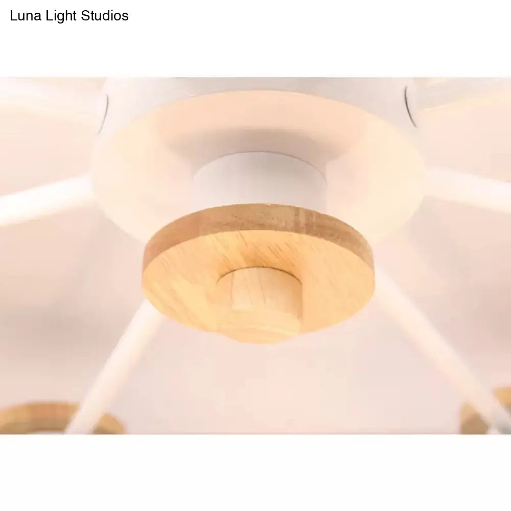 Kindergarten Foyer Chandelier: Bucket Shade Multi-Head Metal Hanging Light