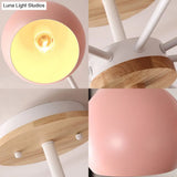 Kindergarten Metal Hanging Chandelier - Pastel Circle Design 8 Bulbs Included