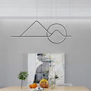 Landscape Line Art Pendant Light: Minimalist Metal Black/Gold Led Hanging Lamp In Warm/White Light