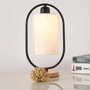 Lara - Modern Column Plug In Nightstand Lighting Fabric 1-Light Bedside Table Light With
