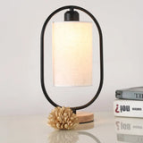 Lara - Modern Column Plug In Nightstand Lighting Fabric 1-Light Bedside Table Light With