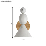 Lark Rotatable Wall Light - Nordic Iron 1-Light White Sconce For Bedroom With Wood Backplate