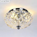 Lattice Crystal Scalloped Mini Flushmount Ceiling Light - Simple 2 - Head Loft House In Chrome