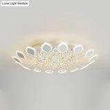 Leaf Acrylic Shade Sputnik Flush Mount Ceiling Light - Modern 8/10/12 Lights White/Black Bedroom