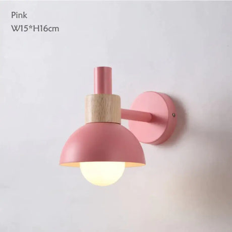 Leanne | Wooden Wall Lamp Pink Wall Lamp