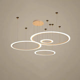 Led Acrylic Chandelier - Modern Multi-Circle Suspension Lamp For Living Room Ceiling White / 4