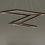 Led Acrylic Chandelier Pendant - Rectangular/Square Design 3/5 Lights Brown Ceiling Fixture 3 /