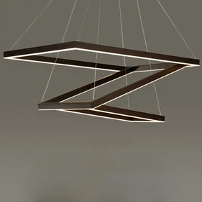 Led Acrylic Chandelier Pendant - Rectangular/Square Design 3/5 Lights Brown Ceiling Fixture 3 /