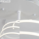 Led Acrylic Spiral Semi Flush Ceiling Light In Warm/White