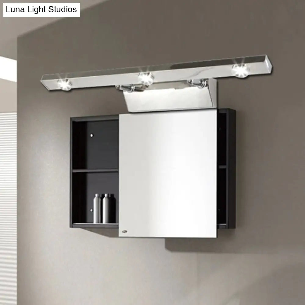 Led Bathroom Vanity Lamp With Stainless Steel Shade - Chrome Wall Light Fixture Warm/White
