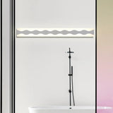 Led Bathroom Vanity Light With Wave Acrylic Shade: 16/19.5 Wide White Wall Sconce In Warm/White / 16